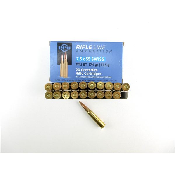 PPU 7.5X55 SWISS AMMO LOT