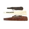 Image 2 : ASSORTED LEATHER RIFLE GUN CASE AND LEATHER SCABBARD CASE LOT