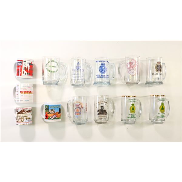 ASSORTED MILITARY COFFEE / GLASS MUG LOT