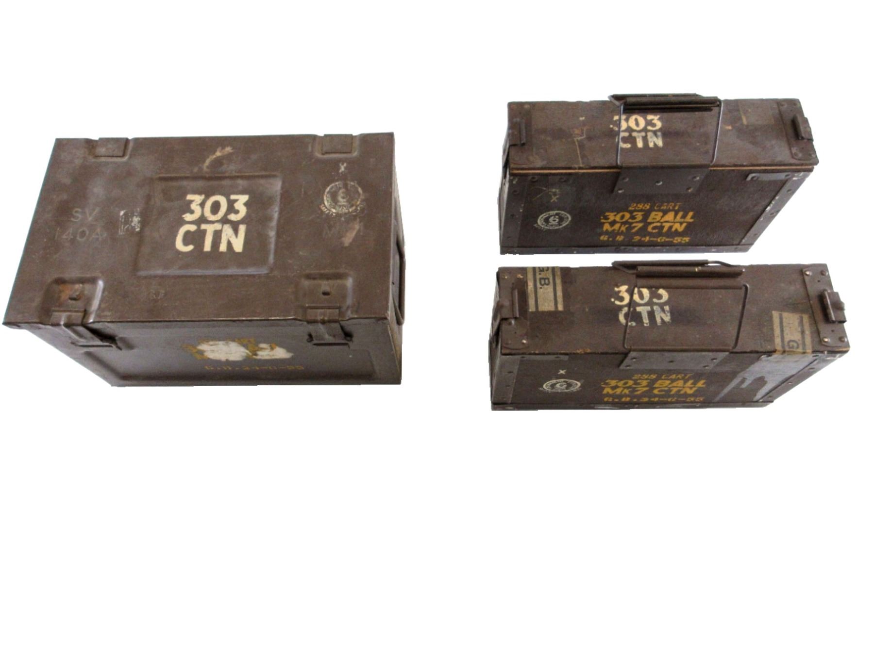 Candian Rifle Bullets Box POST-WWII CANADIAN / BRITISH MILITARY AMMO TIN / BOX LOT