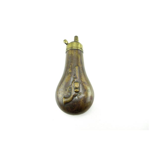 ANTIQUE BRASS POWDER FLASK
