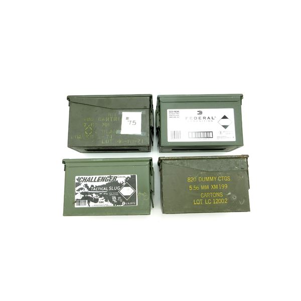 ASSORTED METAL AMMO TIN LOT