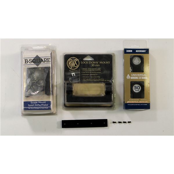 ASSORTED SCOPE RINGS AND MOUNTS LOT