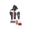 Image 1 : ASSORTED HOLSTERS, CAMERA HEAD HARNESS AND BORE LASER LOT