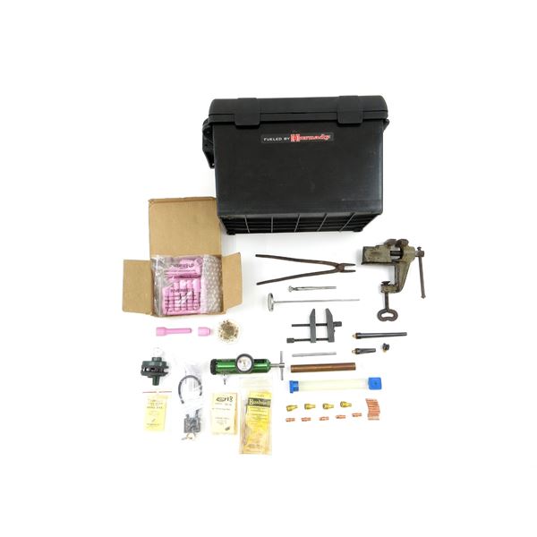DRY AMMO BOX AND ASSORTED TOOLS LOT
