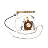 Image 2 : VINTAGE HUNGARIAN FOLK ART CANTEEN AND WHIP LOT