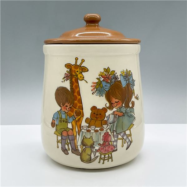 McCoy Cookie Jar with Lid, Boy Girl Stuffed Animal Tea Party