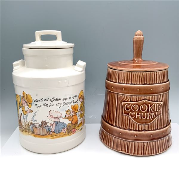 2pc Vintage Mccoy USA Collectable Pottery Cookie Jars