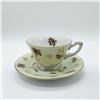 Image 1 : Porcelain Cup and Saucer, Floral Gilt Design