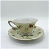 Image 2 : Porcelain Cup and Saucer, Floral Gilt Design
