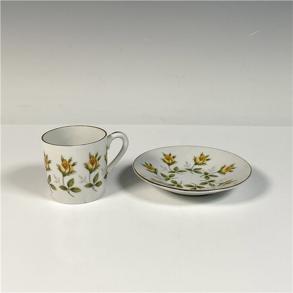 2pc Vintage Yellow Rosebud Demitasse Cup and Saucer