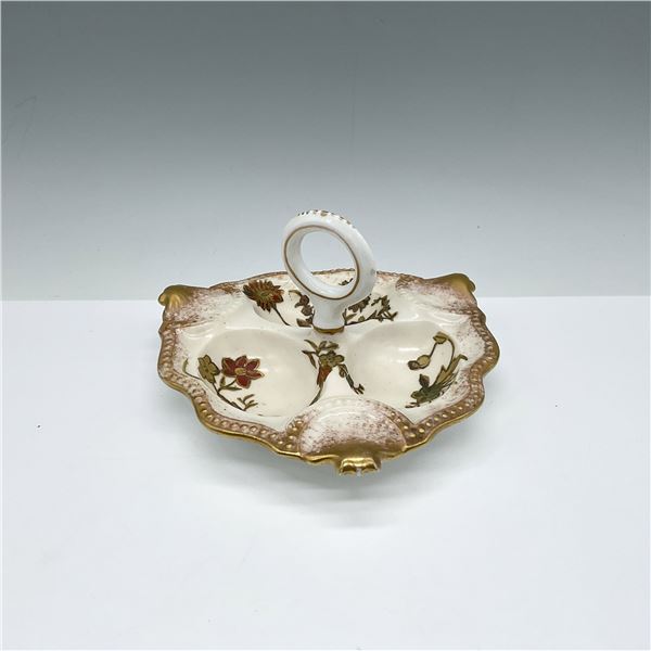 Vintage Porcelain Relish Dish with Central Handle