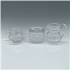 Image 1 : 3pc Cut Crystal Tableware, Small Pitcher, Sugar, Candy Dish