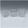 Image 3 : 3pc Cut Crystal Tableware, Small Pitcher, Sugar, Candy Dish