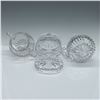 Image 4 : 3pc Cut Crystal Tableware, Small Pitcher, Sugar, Candy Dish