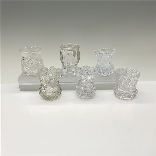 6pc Pattern Glass Toothpick Holders