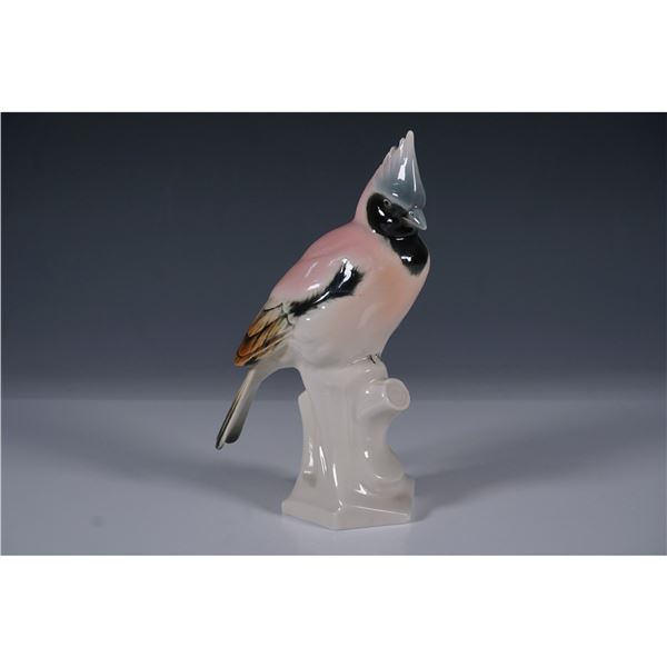 Volkstedt German Porcelain Figurine, Pink Bird