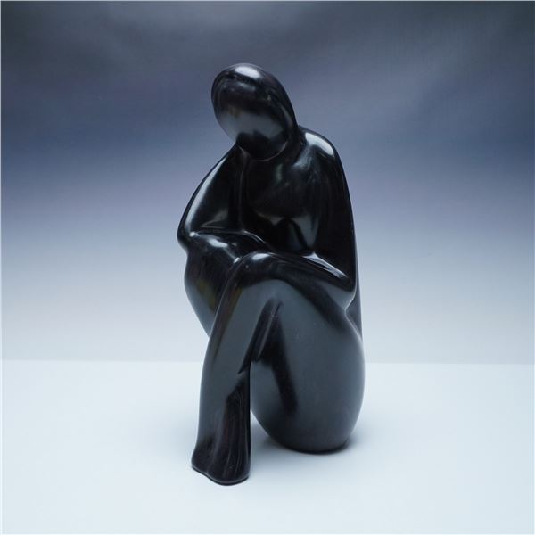 Kenyan Hand-Carved Black Stone Sculpture