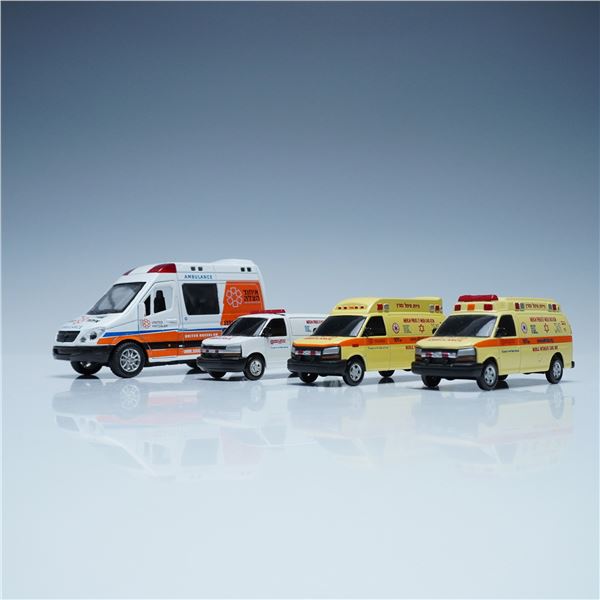 4 pc Die-Cast Ambulance Model Vehicles