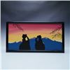 Image 1 : Framed Canvas Silhouette Painting of Figures, A Warm Day