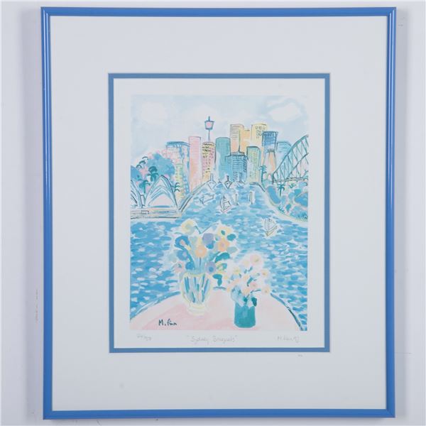 Limited Edition Color Print on Paper, Sydney Harbor, Signed