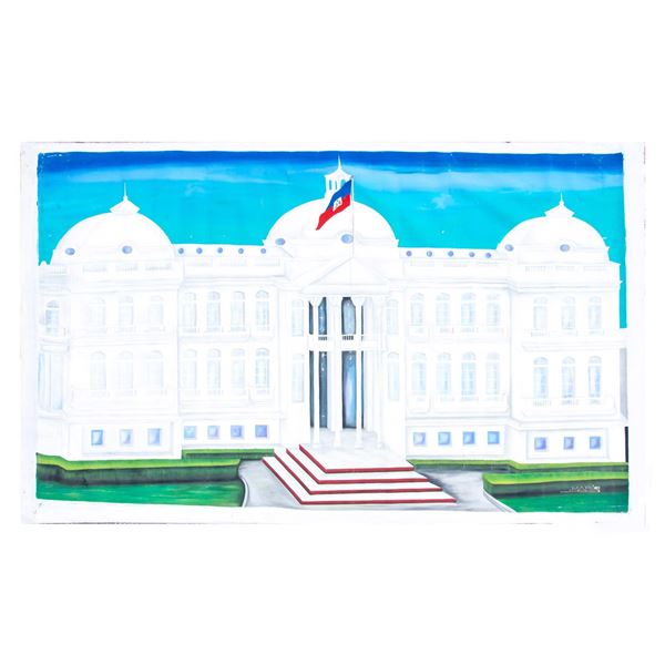 Mario, Acrylic on Canvas, National Palace Haiti, Signed