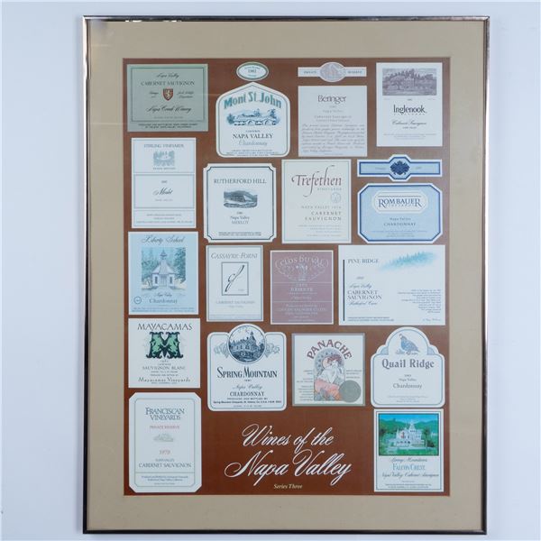 Wines of the Napa Valley Series Three Labels Framed Poster