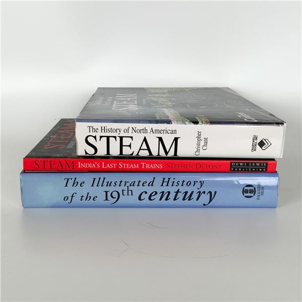 Set of 3 Books on Steam Trains and 19th-Century History
