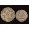 Image 1 : 2 SOUTH AFRICA SILVER COINS: 1951 3 PENCE AND