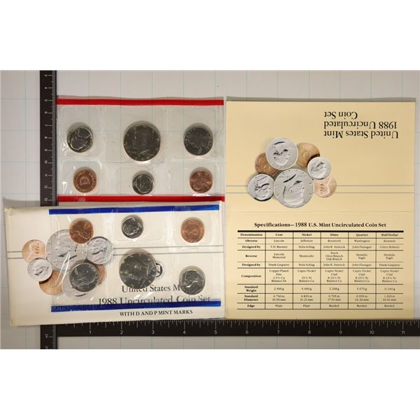 1988 US MINT SET (UNC) P/D (WITH ENVELOPE) AND