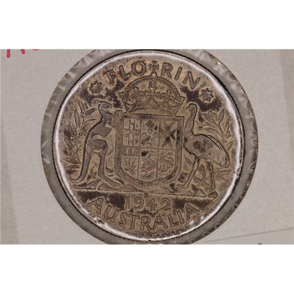 1942-S AUSTRALIA SILVER 1 FLORIN .3364 OZ. ASW