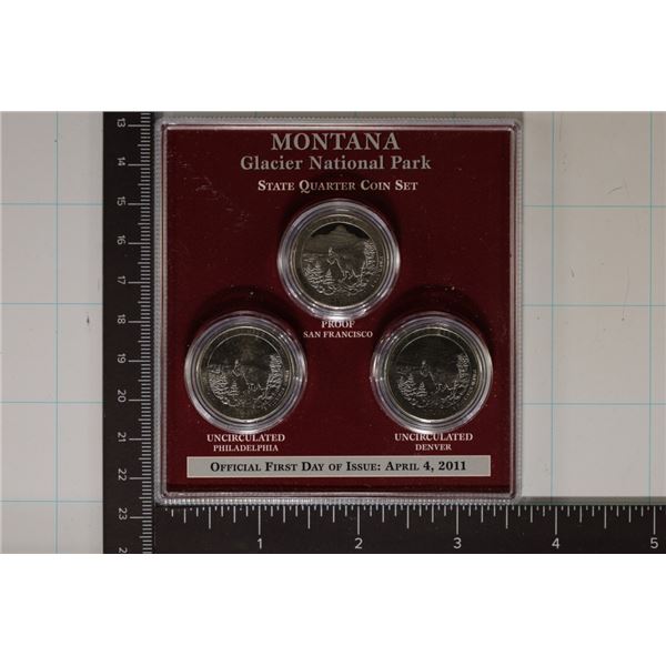 2011 MONTANA P/D/S STATE QUARTERS 1ST DAY ISSUE