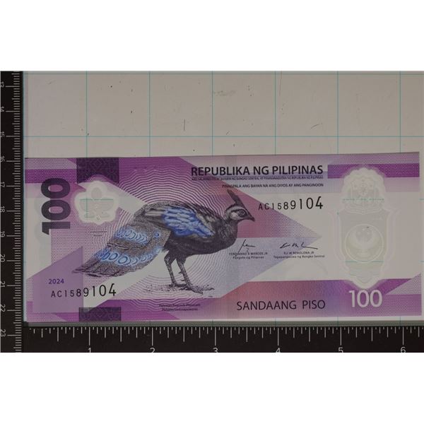2024 POLYMER CU PHILIPPINES 100 PISO COLORIZED