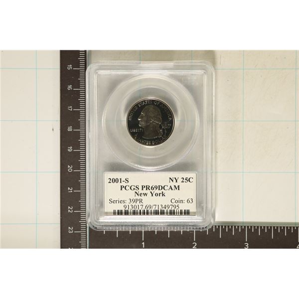 2001-S NEW YORK QUARTER PCGS PR69 DCAM