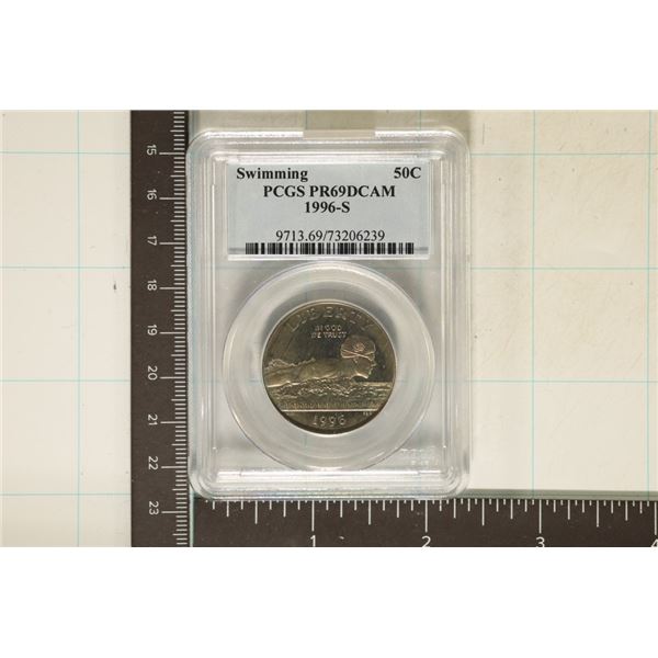 1996-S SWIMMING US HALF DOLLAR PCGS PR69 DCAM