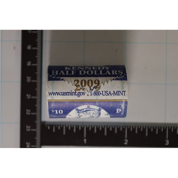 2009-P SOLID DATE $10 ROLL OF UNC KENNEDY HALVES