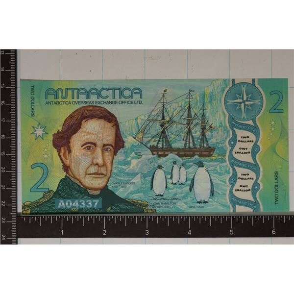 2020 CU POLYMER ANTARCTICA $2 COLORIZED BILL