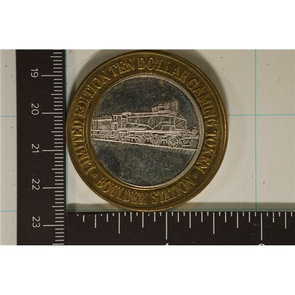 CASINO $10 SILVER TOKEN (UNC) BOULDER STATION