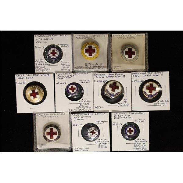 10-WWII AMERICAN RED CROSS PINBACKS: INSTRUCTOR,