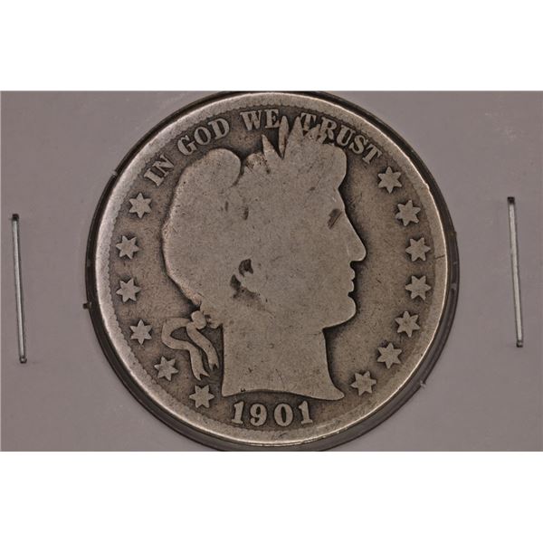 (SEMI-KEY) 1901-S SILVER BARBER HALF DOLLAR