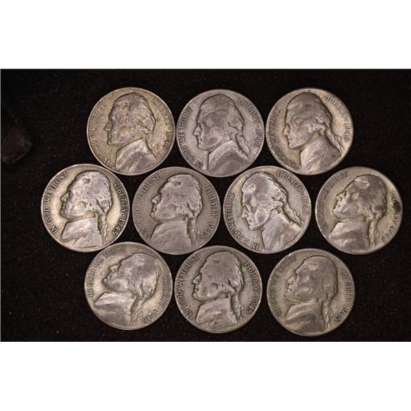 10-1945-S 35% SILVER JEFFERSON WAR NICKELS