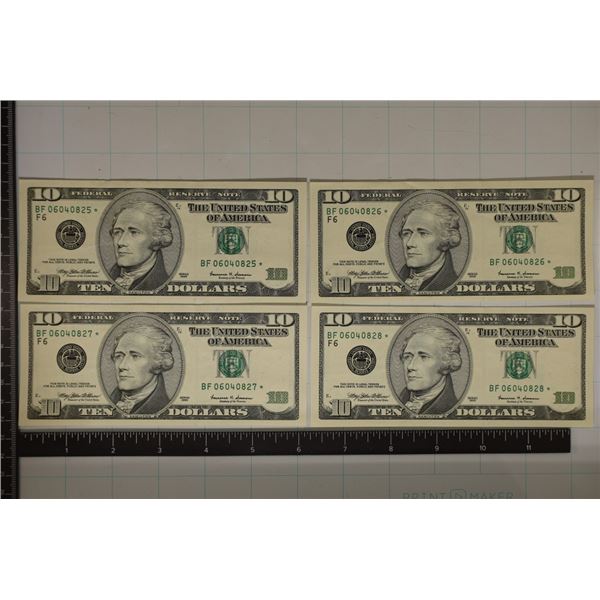 4-1999 US $10 FRN STAR NOTES CRISP UNC GREEN SEALS