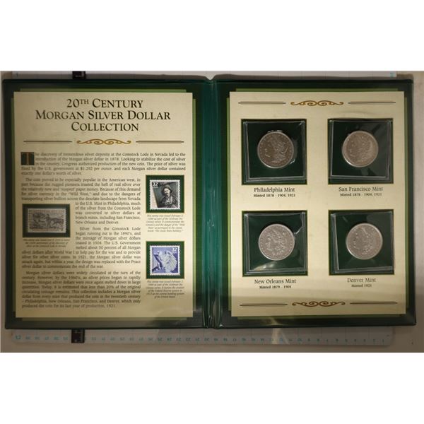 20TH CENTURY MORGAN SILVER DOLLAR COIN & STAMP