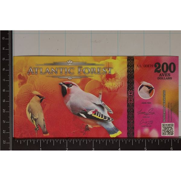 2024 ATLANTIC FOREST CU $200 "BOHEMIAN WAXWINGS"