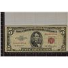 Image 1 : 1953 US $5 NOTE RED SEAL