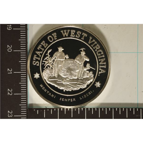 1.17 OZ. PF STERLING SILVER WEST VIRGINIA STATE