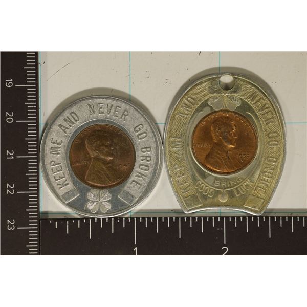 1949-D & 1953-D ENCASED LINCOLN WHEAT CENTS