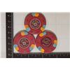 Image 1 : 3-$5 CAL NEVA PLASTIC CASINO CHIPS RENO NEVADA