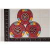Image 2 : 3-$5 CAL NEVA PLASTIC CASINO CHIPS RENO NEVADA
