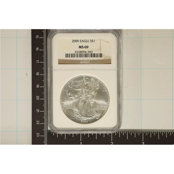 2009 AMERICAN SILVER EAGLE NGC MS69 1 OZ. SILVER